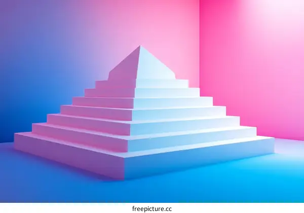 Abstract Geometric Steps Display Platform