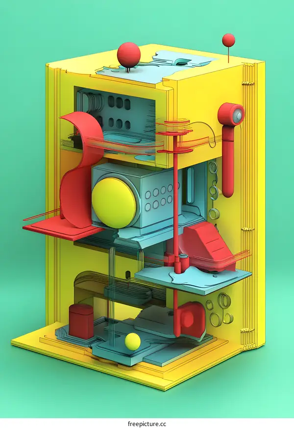 Abstract 3D Illustration of a Futuristic Cityscape