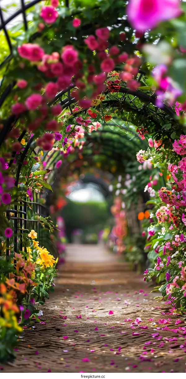 Beautiful Flower Archway Garden Path