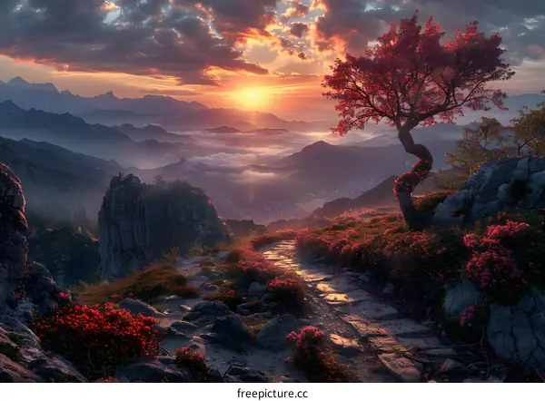 The mountain scenery is beautiful