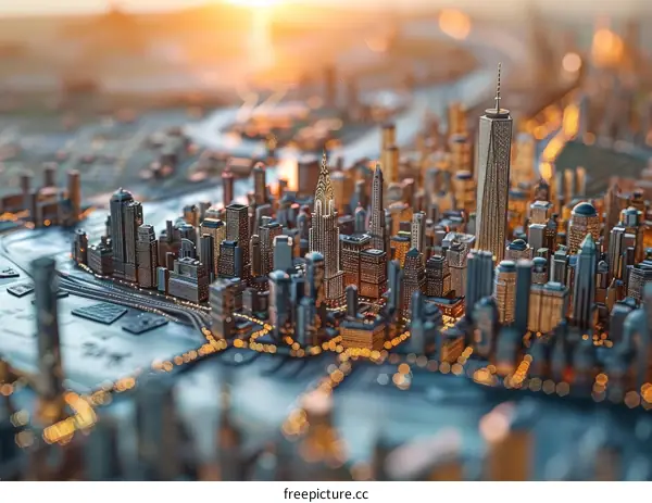 New York City Skyline Miniature Model
