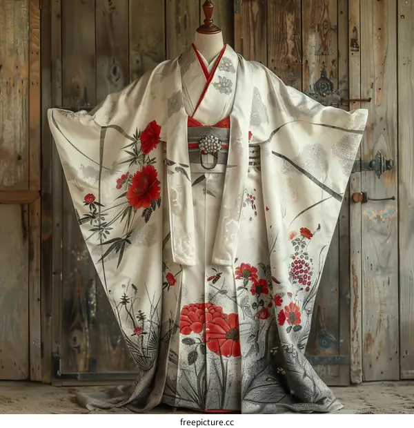 A kimono with a floral pattern
