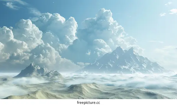 Surreal Mountain Landscape in a Fantasy Realm