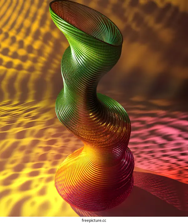 Abstract Glass Vase With Swirling Design