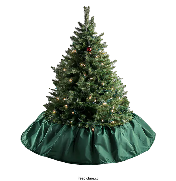 [Transparent Background PNG]Green Christmas Tree Skirt Decoration