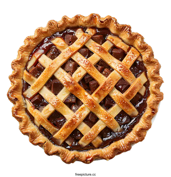[Transparent Background PNG]A delicious homemade apple pie with a lattice crust