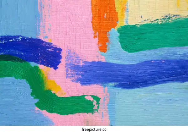 Abstract Colorful Brushstrokes Painting