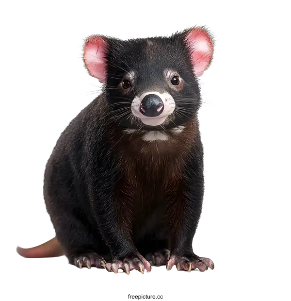 [Transparent Background PNG]Close Up of Tasmanian Devil on White Background
