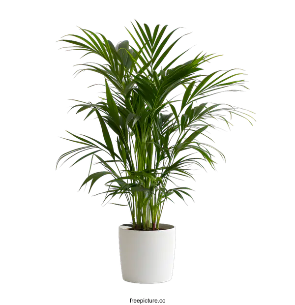 [Transparent Background PNG]Indoor Areca Palm in a White Pot