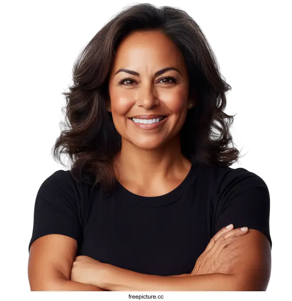 [Transparent Background PNG]Smiling Woman Portrait Studio Shot