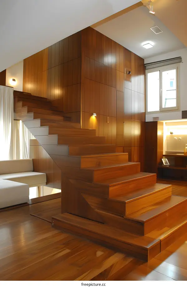Modern Wooden Staircase Interior Design
