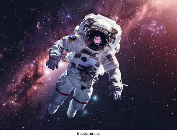Astronaut Floating in the Vastness of Space