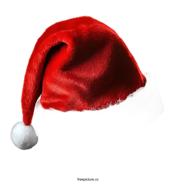 [Transparent Background PNG]Christmas Santa Hat on White Background