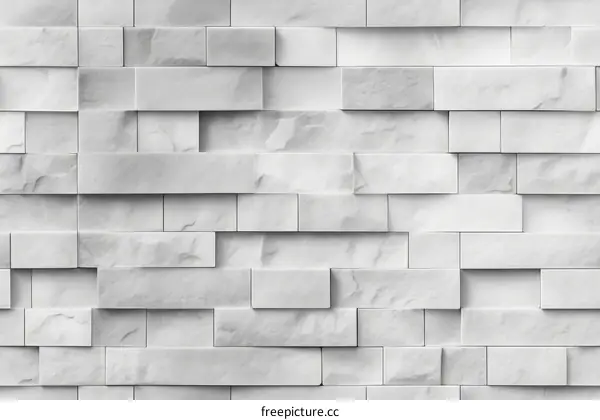 White marble brick wall texture background