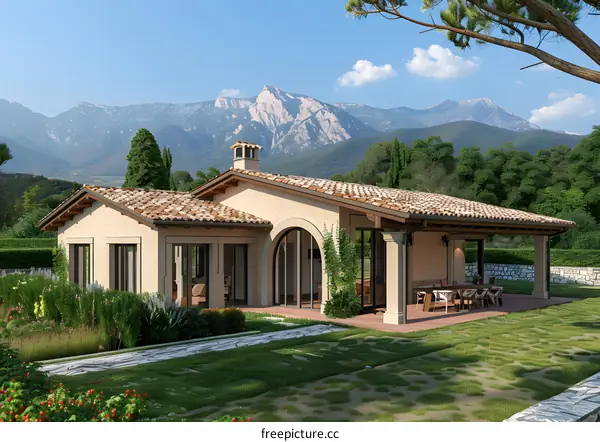 Modern Italian Villa With Mountain View