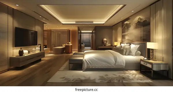 Luxury hotel room interior