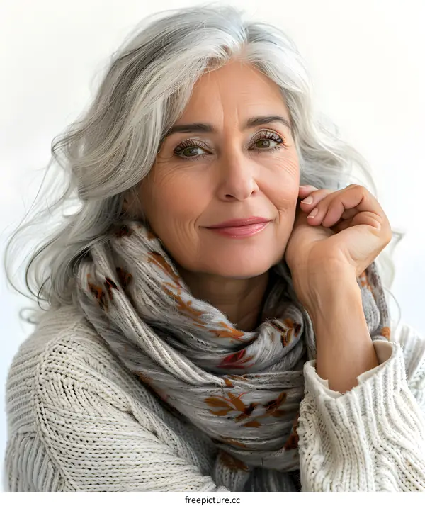 portrait of a beautiful senior woman with gray hair