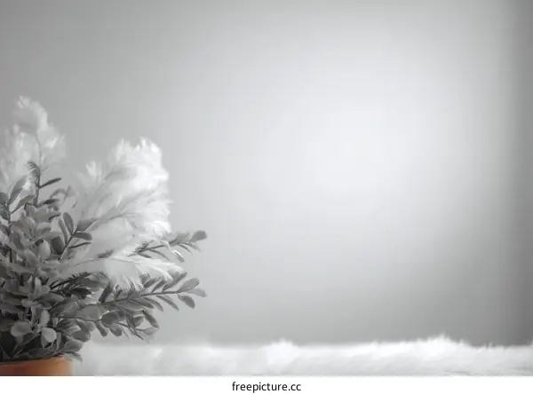 Elegant White Feathers Plant in Terracotta Pot