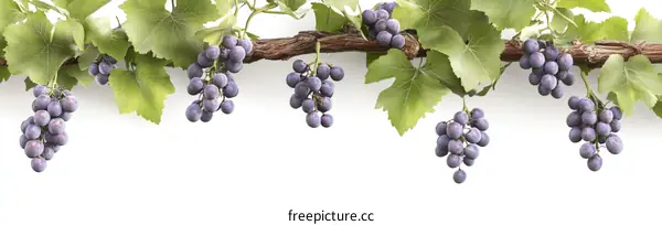 Fresh Grapes Hanging from the Vine