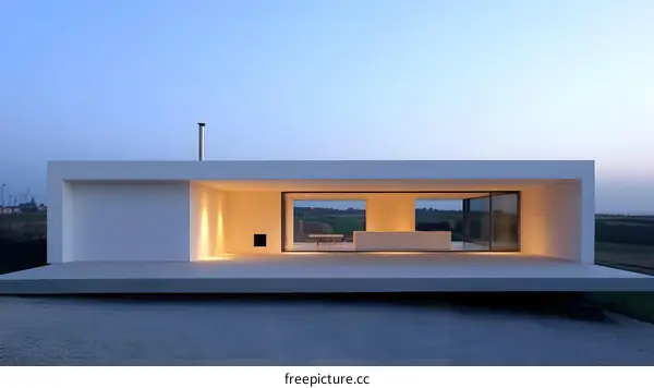 Minimalist Modern Home Architecture Design With Large Windows