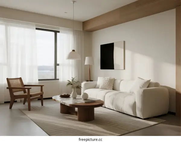 Modern Living Room with Natural Light and Minimalist Decor