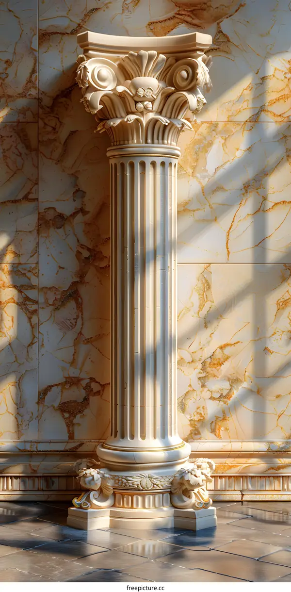 A Roman column in a hall