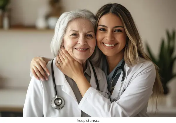 Two Healthcare Professionals Embrace