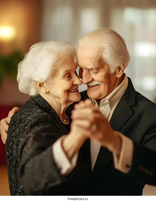 Senior Couple Dancing In Love