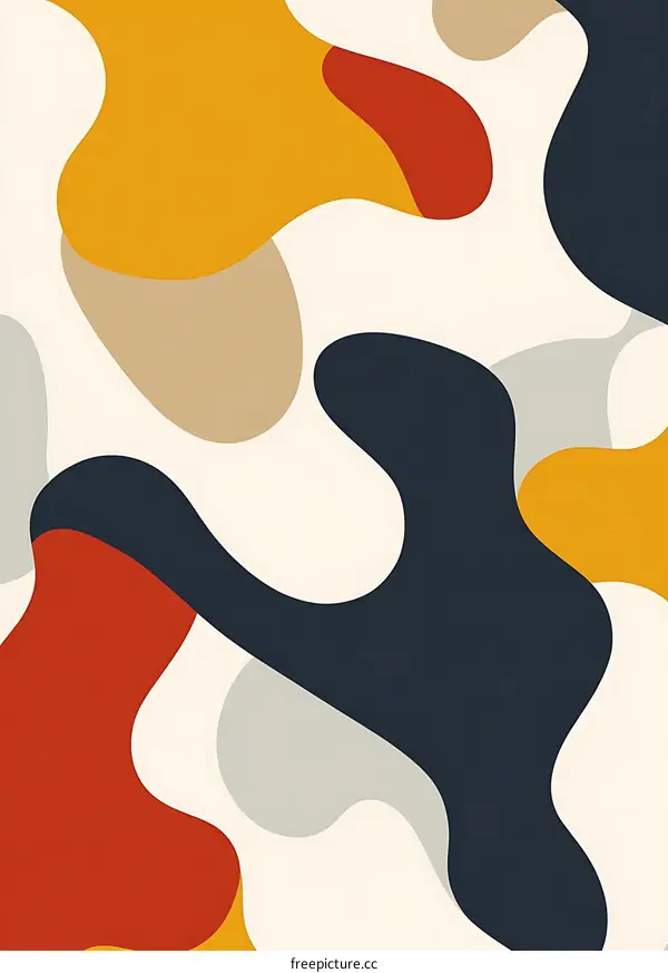 Abstract Background Design With Wavy Shapes