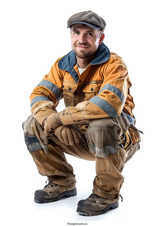 portrait of a worker wearing work clothes