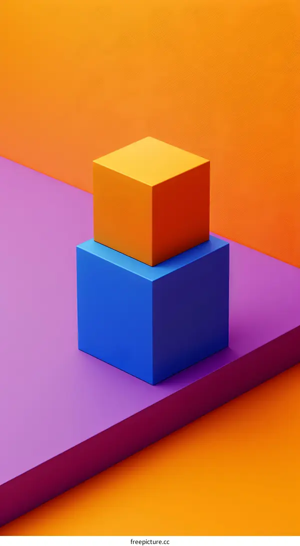 Abstract Orange and Purple Geometric Shapes