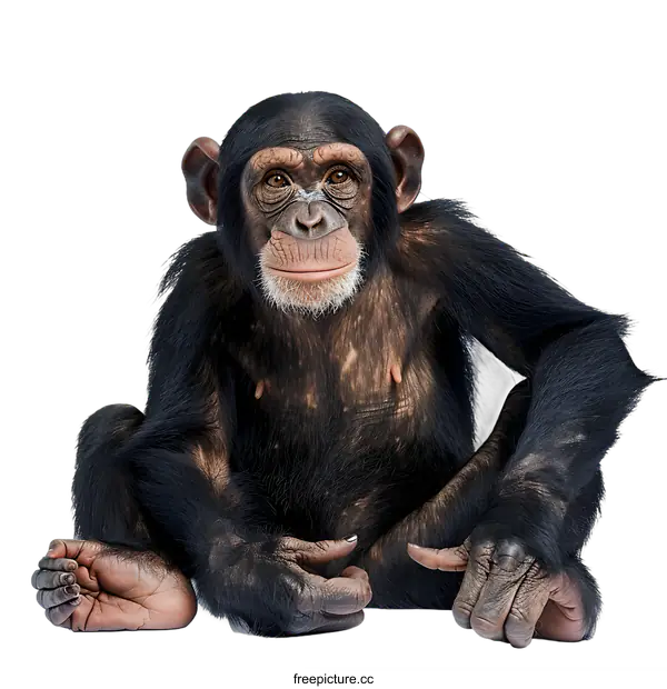 [Transparent Background PNG]Portrait of a Young Chimpanzee