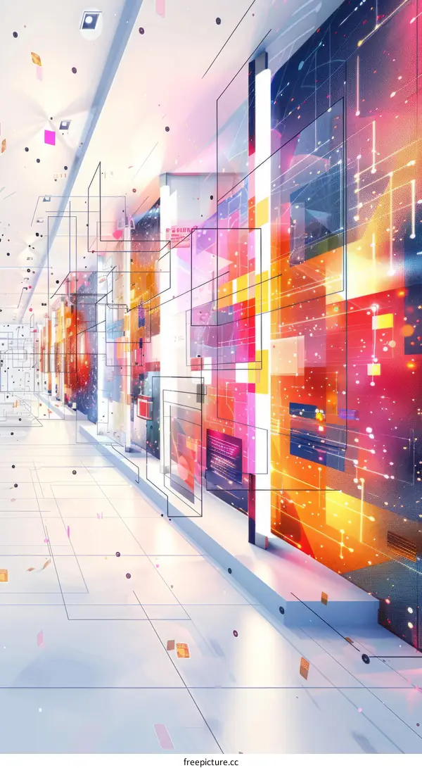 Abstract Technology Background with Futuristic Circuit Patterns