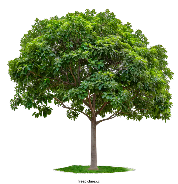 [Transparent Background PNG]Green Tree with Lush Foliage Isolated on White Background