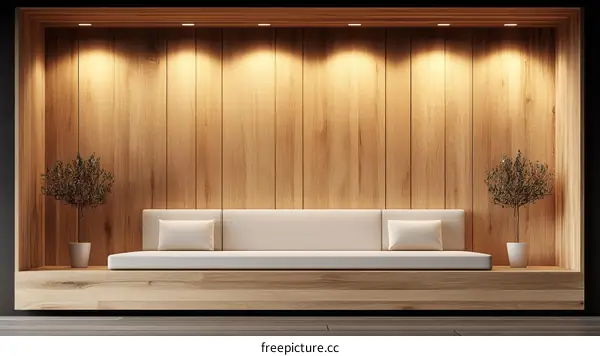Modern Wooden Nook with Cozy Sofa