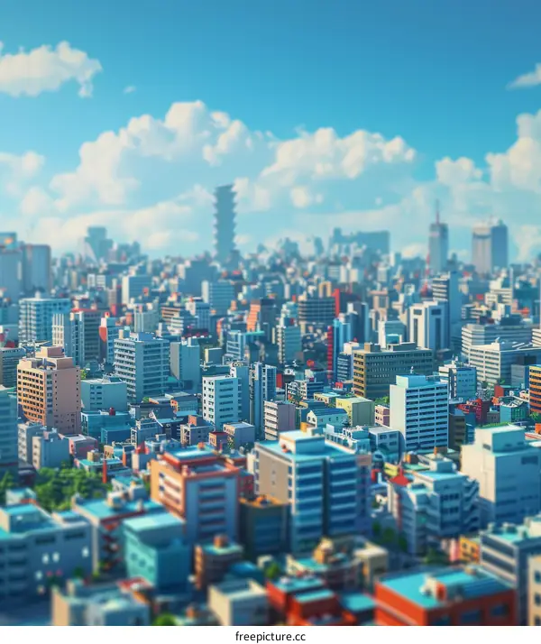 Small City Skyline Under Blue Sky