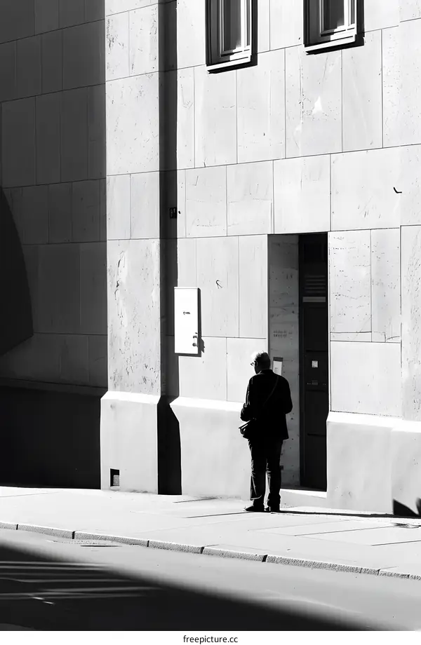 Man Standing In Front Of A Building