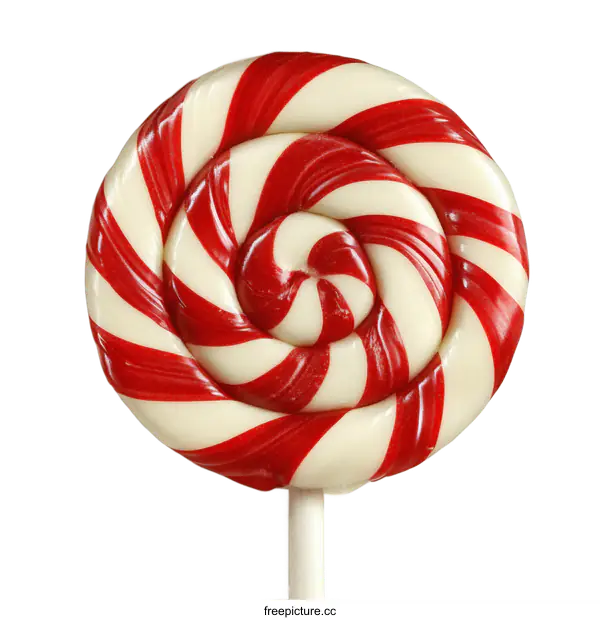 [Transparent Background PNG]Delicious Red and White Swirl Lollipop