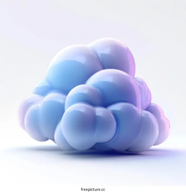 Blue and purple cartoon cloud