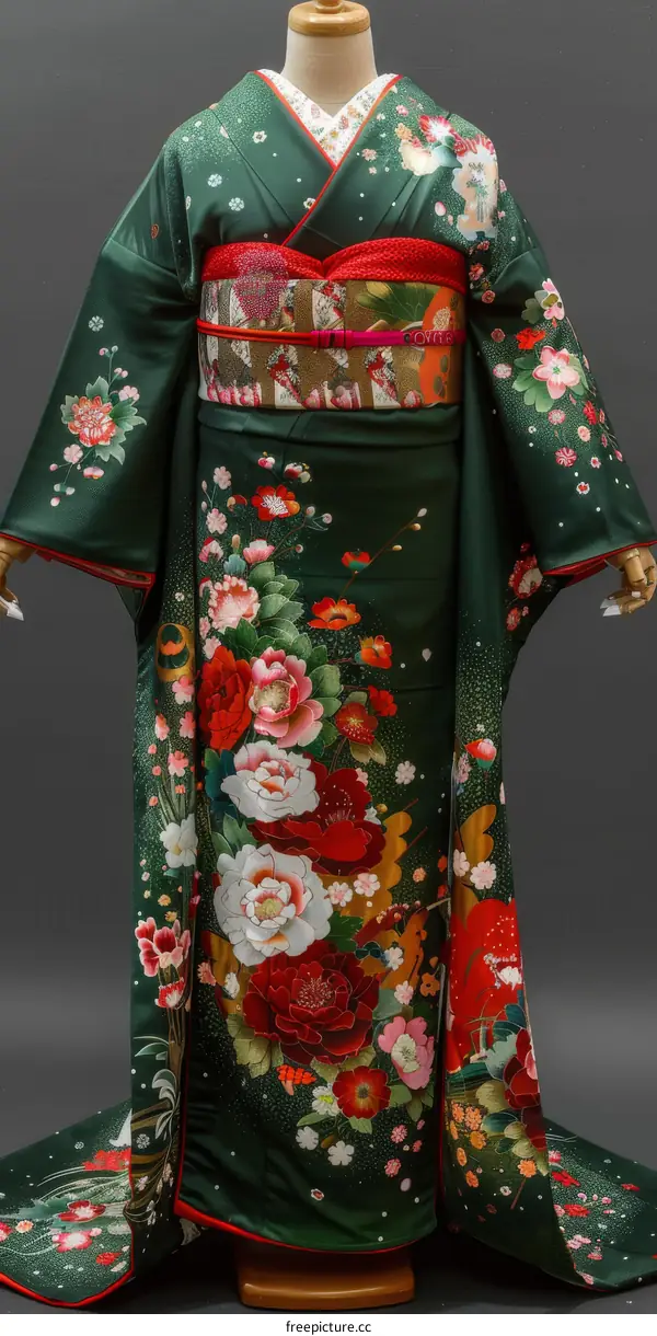 A kimono with a floral pattern