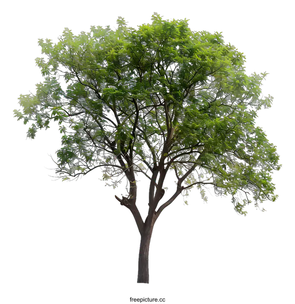 [Transparent Background PNG]Isolated Green Tree on White Background