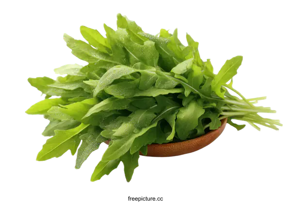 [Transparent Background PNG]Fresh Organic Baby Arugula Salad Greens