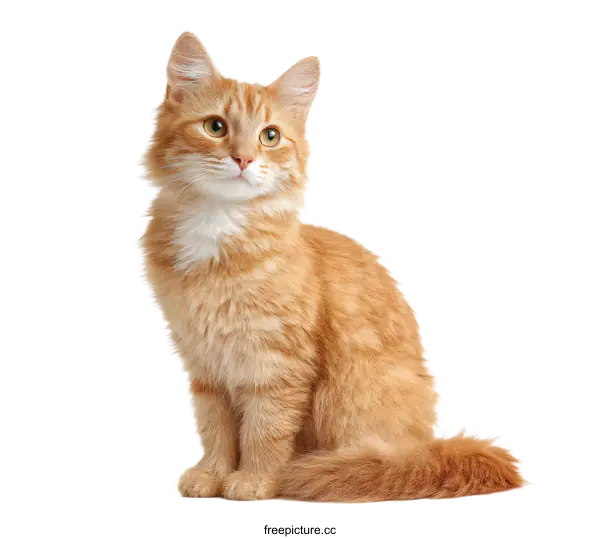 [Transparent Background PNG]Adorable Orange Kitten Against White Background