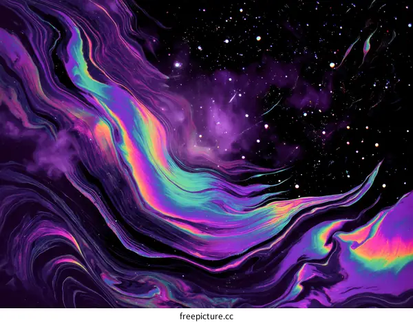 Abstract Colorful Space Fluid Art
