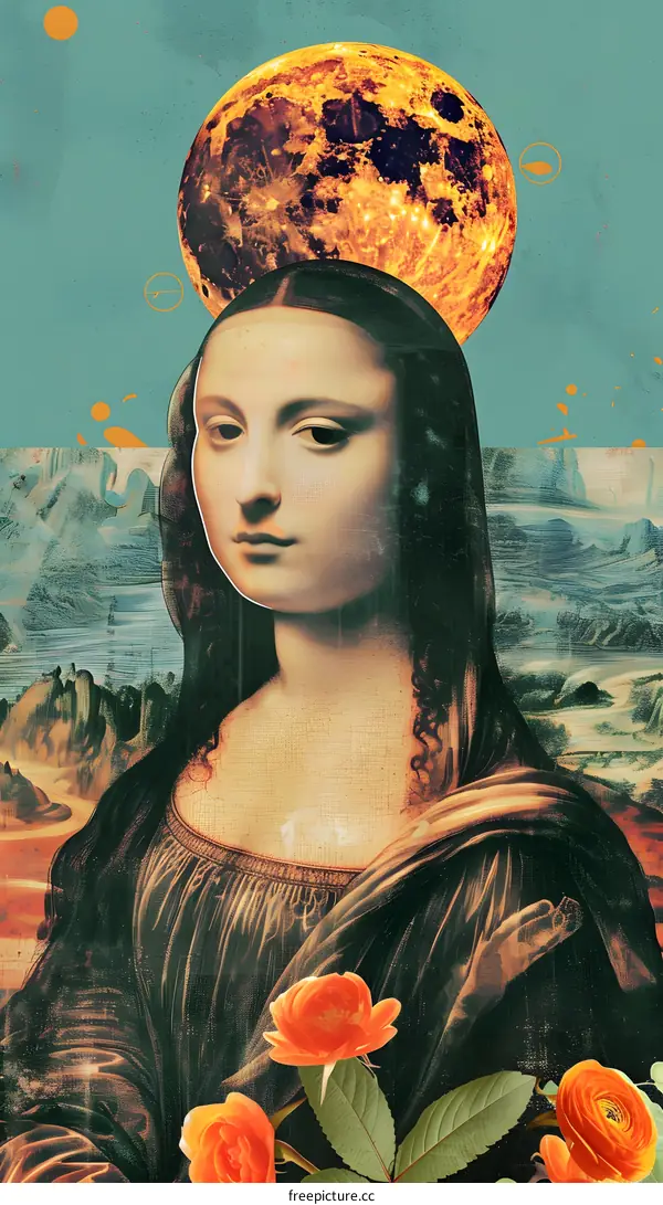 Mona Lisa with a Sun Moon