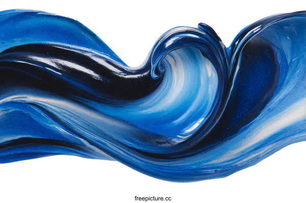[Transparent Background PNG]Abstract Blue and Black Paint Swirls