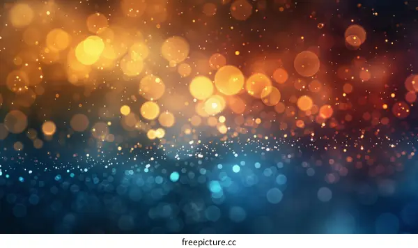 Blue and orange bokeh background