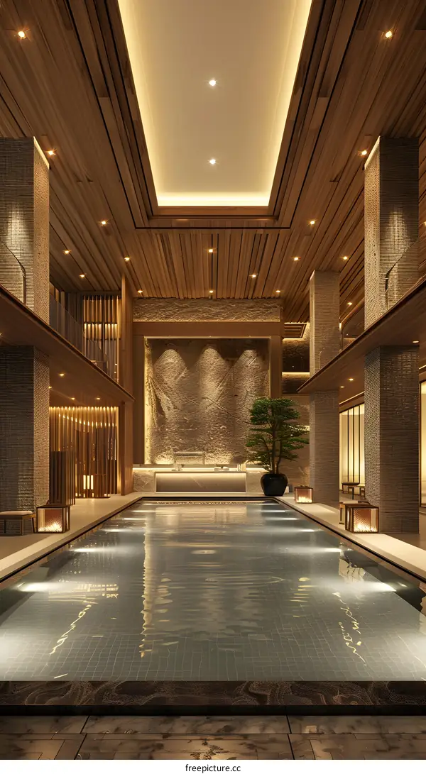 Indoor swimming pool of hotel