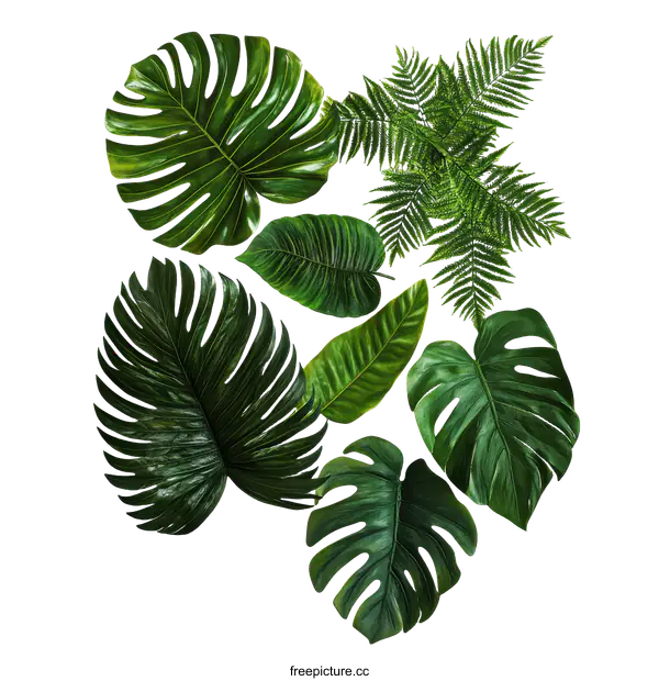[Transparent Background PNG]Tropical Leaves Collection Design