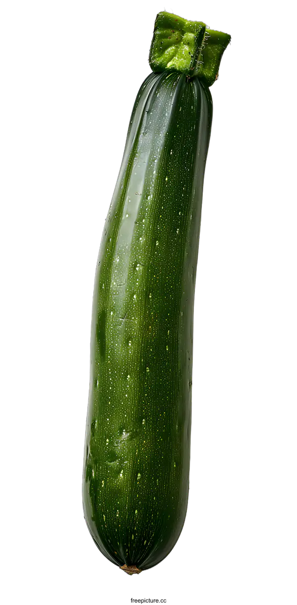 [Transparent Background PNG]Fresh Green Zucchini Isolated on White Background